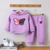 Hansber Kids Girls Hoodies Tracksuit Sweatsuit Pullover Hooded Sweatshirt and Jogger Pants 2 Piece Sports Set Purple 5-6 view 2
