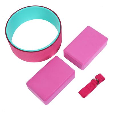 4pcs Yoga Fitness Set, Includes Durable Yoga Wheel, Supportive Yoga Block, and Fitness Stretch Belt Strap for Enhanced Stretching and Back Pain Relief