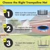 KOTEK Trampoline Net, 8FT 10FT 12FT 14FT 15FT 16FT Trampoline Enclosure for Straight Poles, Weather Resistant Trampoline Netting Replacement with Double-Headed Zipper & Protection Buckles, Net Only view 2