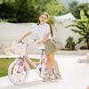 Bixike Girls Bike with Basket for Toddlers and Kids Aged 3-14 Years Old, 12 14 16 18 Inch with Training Wheels & Doll Seat, 20 Inch with Kickstand & Rear Rack, Princess Style Bicycle for Gift. view 3