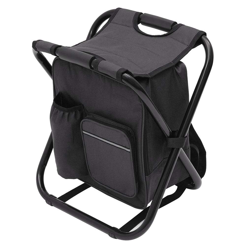 Backpack Chair for Adults, Portable Camping Hunting Fishing Backpack and Seat Combo, Foldable Chair Bag with Cooler Bag, Waterproof Fishing Stool, Collapsible Chair Storage Bag with Portable Belt