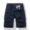 NineFit Basics Prime of Day Deals Today 2024 Mens Drawstring Shorts 5 Inch Inseam Casual Cargo Shorts Regular Fit Multi Pocket Cotton Shorts Outdoor Sport Shorts Linen Shorts Men Dark Blue XL view 2