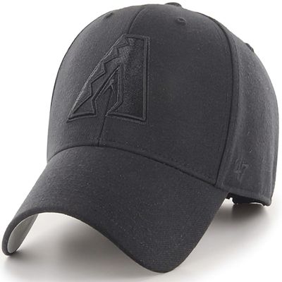 47 Brand MLB Black Black Primary Logo MVP Adjustable Structure Baseball Cap Hat, Adult One Size Fits All - Arizona Diamondbacks Black