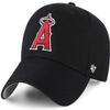 47 MLB Black Team Color Primary Logo MVP Adjustable Structure Hat, Adult One Size Fits All - Los Angeles Angels - Black