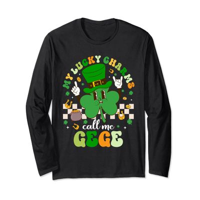 Groovy My Lucky Charms Call Me Gege St Patricks Day Long Sleeve T-Shirt