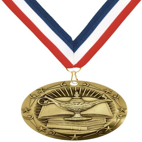 3" World Class Book and Lamp Medal - Gold Aladdin Medallion (15)
