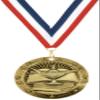 3" World Class Book and Lamp Medal - Gold Aladdin Medallion (15) view 1