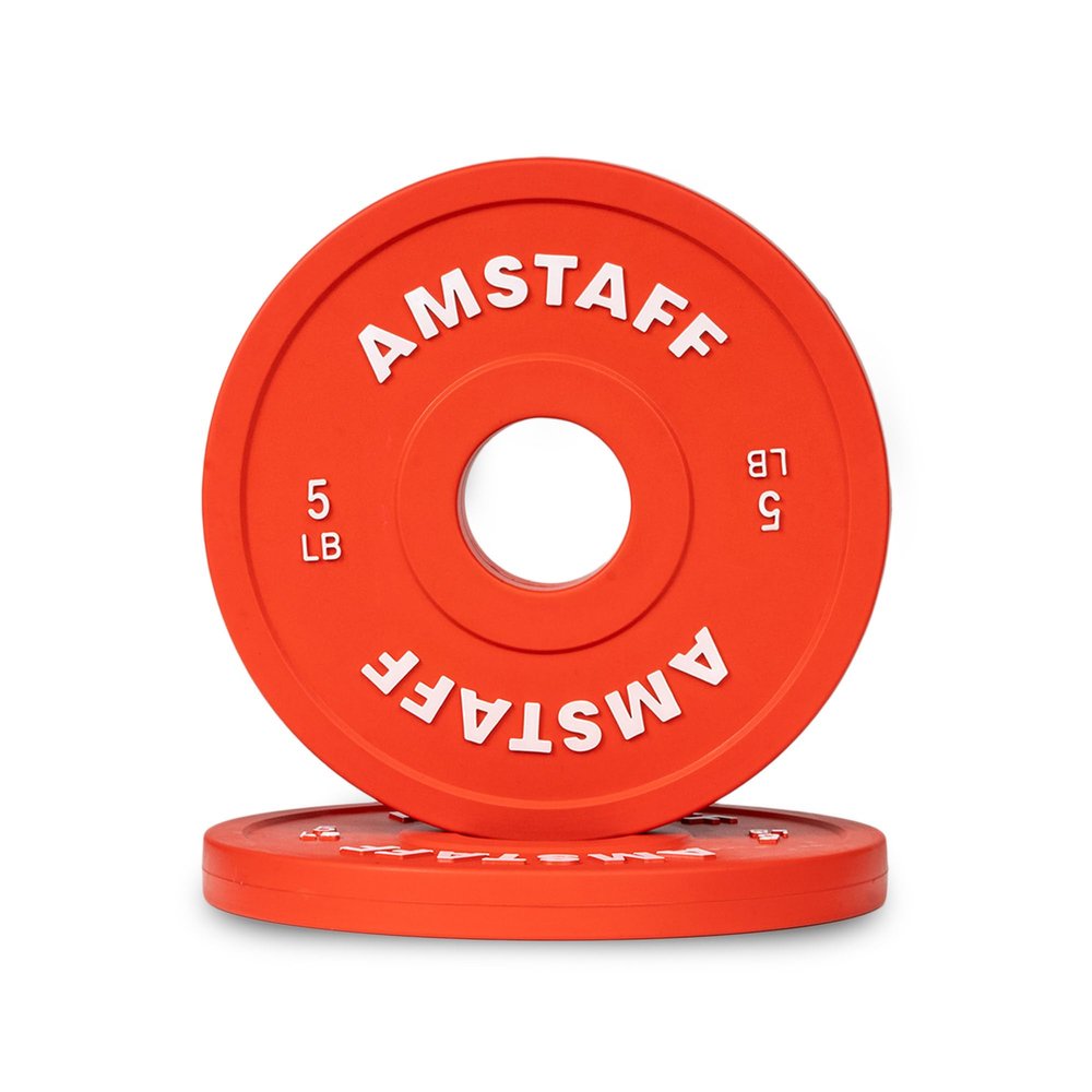 AmStaff Fitness Change and Fractional Plates - Weightlifting & Strength Workouts Gear for Incremental Gains, Standard 2" Hole Diameter for Standard Bars - (5LB, Pair)