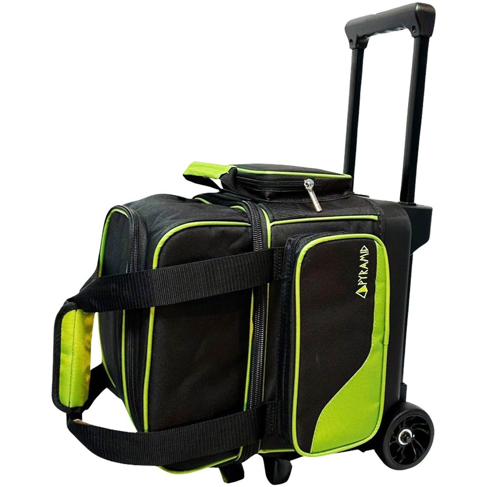 Pyramid Path Pro Deluxe Single Roller Bowling Bag (Black/Lime Green)