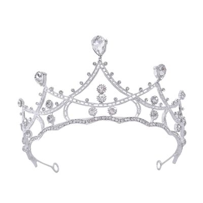 HAKIDZEL Rhinestone Crown Bridal Tiara for Women and Girls Silver