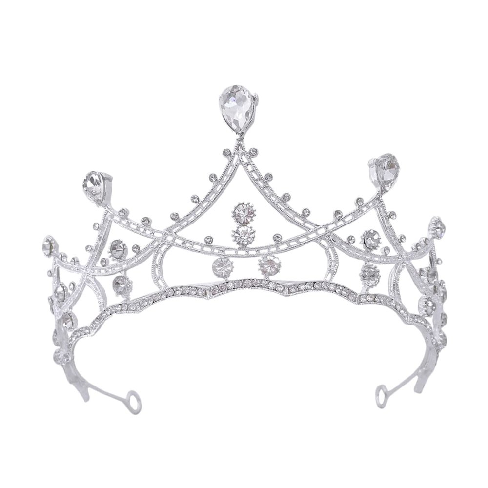 HAKIDZEL Rhinestone Crown Bridal Tiara for Women and Girls Silver