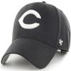 47 Brand MLB Black White Primary Logo MVP Adjustable Structure Baseball Cap Hat, Adult One Size Fits All - Cincinnati Reds Black White view 1