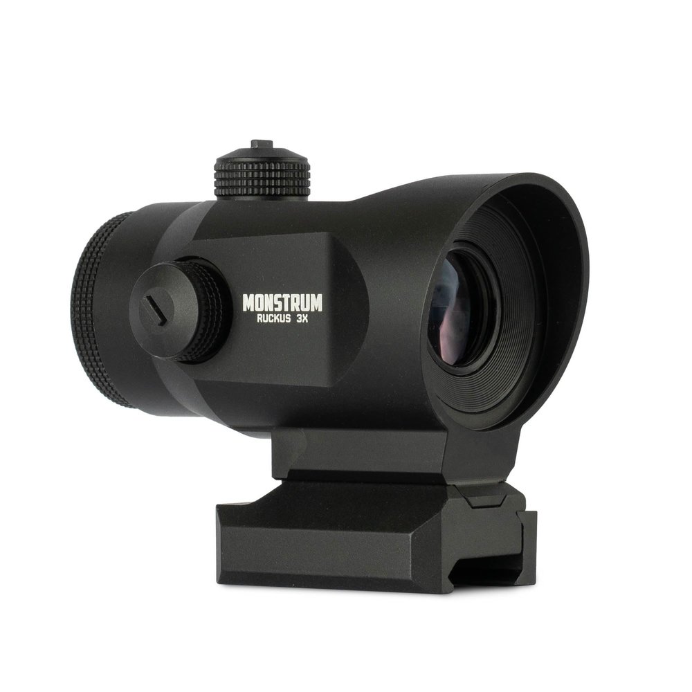 Monstrum Ruckus 3X Prism Scope with Shake Awake | Circle Dot Reticle
