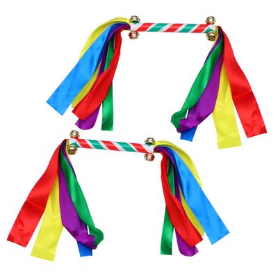 Gogogmee 2pcs Colorful Handheld Cheer Props with Bells for Boys and Girls Eye-catching Pompoms for Cheerleading Gymnastics Dance Competitions and Sports Events Lightweight and Design
