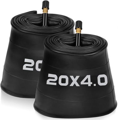 Bike Tube Options of 20x3, 20x4, 24x4, 26x4 Inner Tube for Bike and Electric Bike with Schrader Valve (1, 20x4)