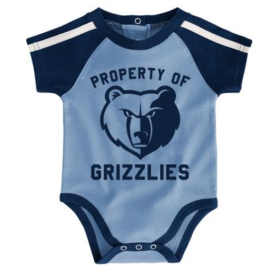 Outerstuff NBA Newborn (0-9M) Rebound 3 Piece Creeper Booties Set, Memphis Grizzlies 0-3 Months