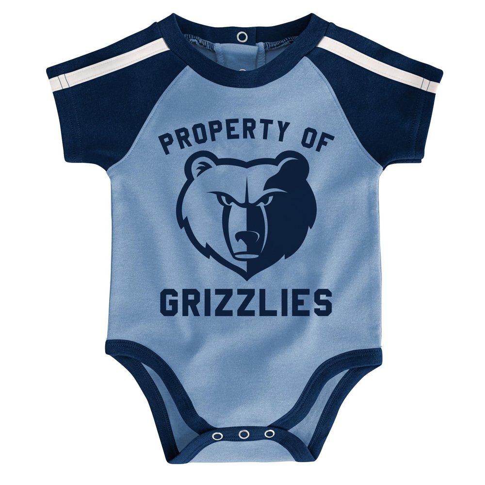 Outerstuff NBA Newborn (0-9M) Rebound 3 Piece Creeper Booties Set, Memphis Grizzlies 0-3 Months