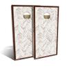Skip's Garage Rustic White Chevron Cornhole Set - Backyard 2x4 (Corn Bags) - Include Case + Hole + Edge view 1