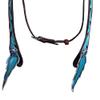 HILASON Western Horse Floral Hand Painted Genuine Leather Headstall Blue view 3