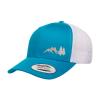 Love Sketches Embroidered Outdoor Mountain Moon Trucker Hat Mesh Back Baseball Hat for Men and Women (US, Alpha, One Size, Turq/Wht_MtnMoon-SlvrYelw) view 1