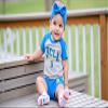Wes and Willy Baby College Sports Fan Outfit One Piece Snap Suit and Short Set Cloudy Yarn Pattern (UCLA, 18 Months) view 4