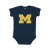 Little King NCAA Bodysuit 2 Pack Short Sleeve-100% Cotton-Michigan-Navy & Maize-12 Months view 2