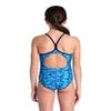 ARENA Performance Girls' Pool Tiles Front-Lined Light Drop Back Swimsuit Pool Training Swim Team Competitions One Piece Bathing Suit, US Size 5Y/22, Black/Blue Multi view 2