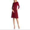 24seven Comfort Apparel Women's Knee Length Fit N Flare Maternity Dress (Burgundy, Medium)