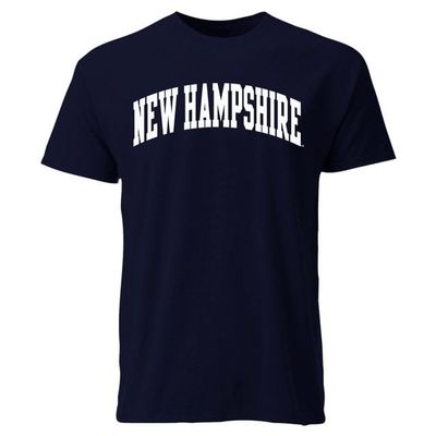 Barnesmith University of New Hampshire UNH Wildcats Short Sleeve Adult Unisex T-Shirt, Classic, Navy, Large