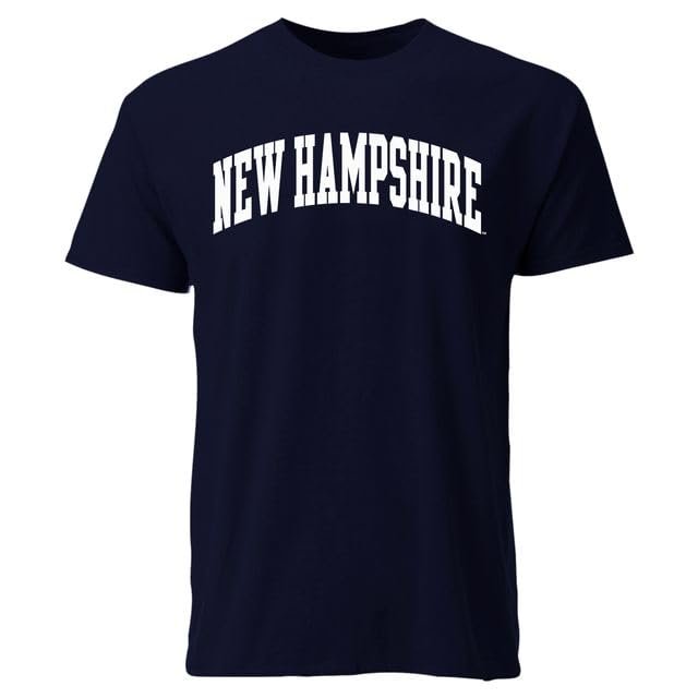 Barnesmith University of New Hampshire UNH Wildcats Short Sleeve Adult Unisex T-Shirt, Classic, Navy, Large