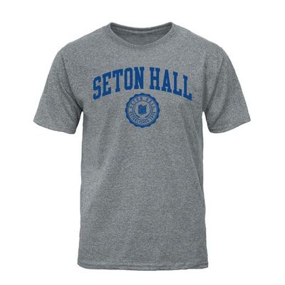 Barnesmith Seton Hall University SHU The Pirate Short-Sleeve T-Shirt, Heritage, Charcoal Grey, Medium