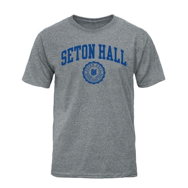 Barnesmith Seton Hall University SHU The Pirate Short-Sleeve T-Shirt, Heritage, Charcoal Grey, Medium