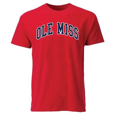 Barnesmith University of Mississippi Ole Miss Rebels Short Sleeve Adult Unisex T-Shirt, Classic, Red, Small