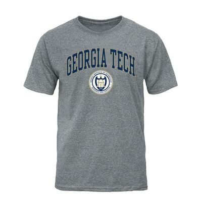Barnesmith Georgia Tech Yellow Jackets GT Short-Sleeve T-Shirt, Heritage, Charcoal Grey, Small