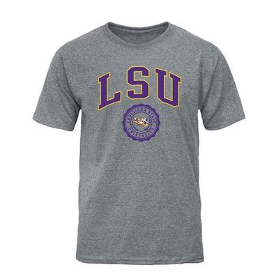 Barnesmith Louisiana State University LSU Tigers Short-Sleeve T-Shirt, Heritage, Charcoal Grey, Small