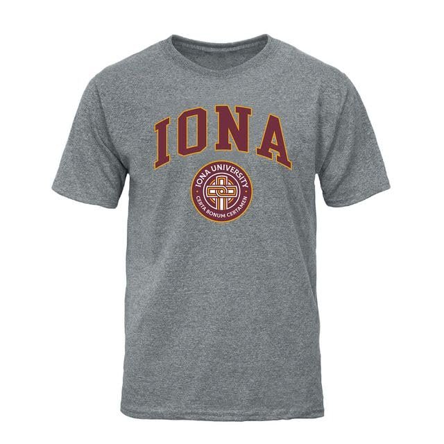 Barnesmith Iona University Iona Gaels Short-Sleeve T-Shirt, Heritage, Charcoal Grey, Small