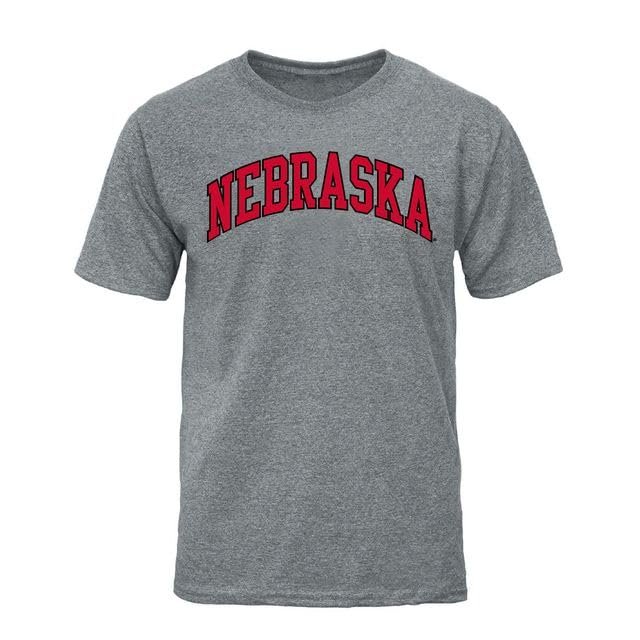 Barnesmith University of Nebraska UNL Cornhuskers Short Sleeve Adult Unisex T-Shirt, Classic, Charcoal Grey, Small