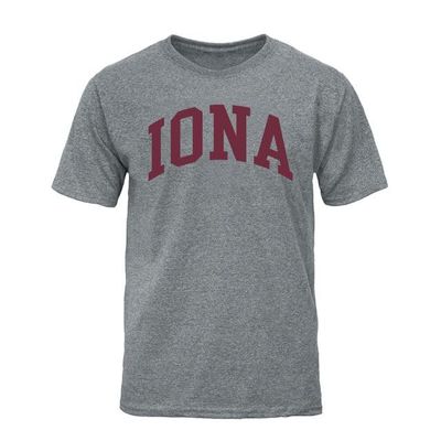 Barnesmith Iona University Iona Gaels Short Sleeve Adult Unisex T-Shirt, Classic, Charcoal Grey, Small