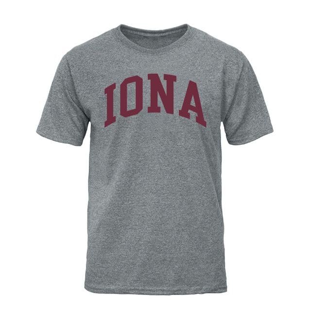 Barnesmith Iona University Iona Gaels Short Sleeve Adult Unisex T-Shirt, Classic, Charcoal Grey, Small