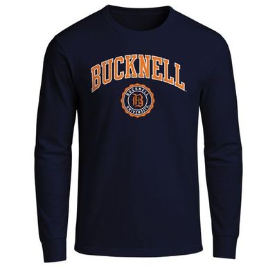 Barnesmith Bucknell University BU Bison Long Sleeve Adult Unisex T-Shirt, Heritage, Navy, X-Large