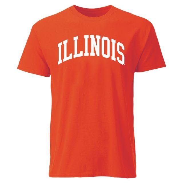 Barnesmith University of Illinois UIUC Illini Short Sleeve Adult Unisex T-Shirt, Classic, Orange, X-Large