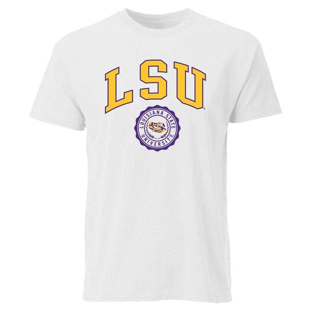 Barnesmith Louisiana State University LSU Tigers Short-Sleeve T-Shirt, Heritage, White, Small