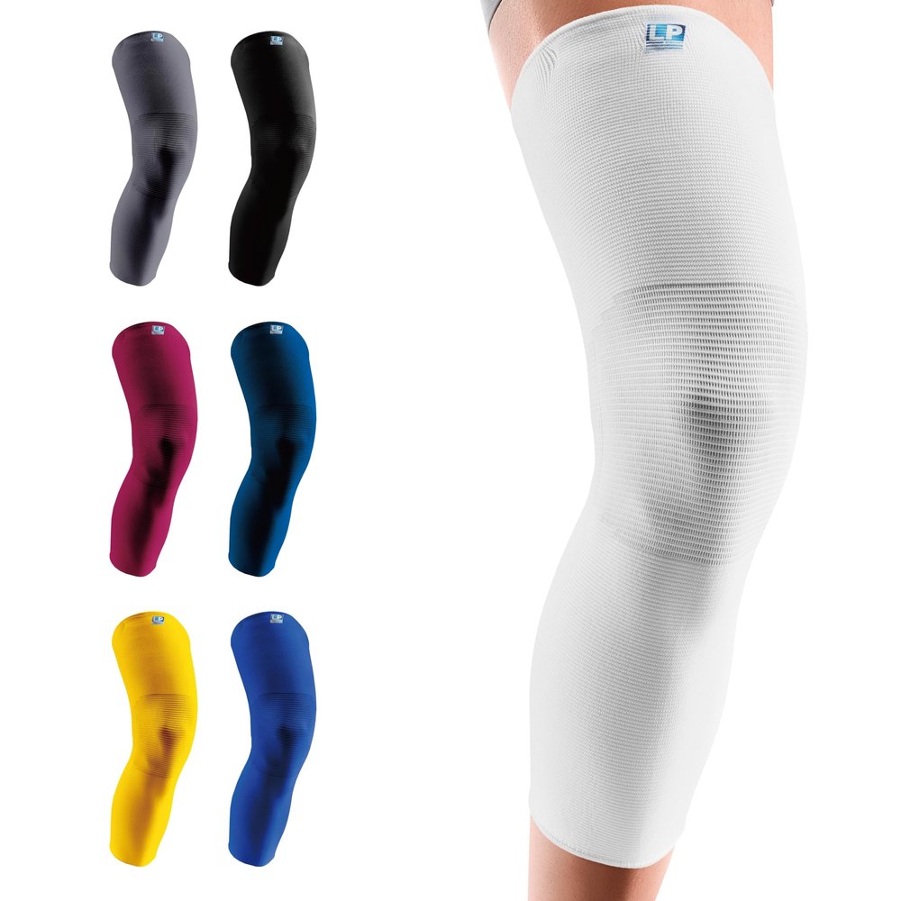 LP SUPPORT 667 Compression Sleeve Leg Full Length for Sports, Cycling, Running, Basketball, for Men Women (White, XL, 1pcs)