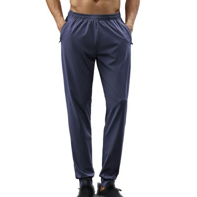 Maiyifu-GJ Mens Sweatpants with Zipper Pockets Lightweight Elastic Waist Hiking Pants Casual Athletic Workout Jogger Trousers (Blue,Medium)