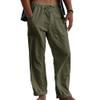 Maiyifu-GJ Men's Linen Cotton Loose Fit Pants Casual Sweatpants Lightweight Elastic Waist Drawstring Pants Jogger Trousers (Army Green,XX-Large) view 1