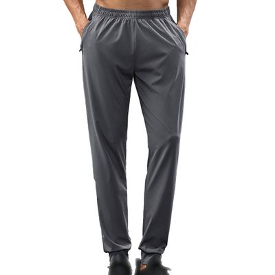 Maiyifu-GJ Mens Sweatpants with Zipper Pockets Lightweight Elastic Waist Hiking Pants Casual Athletic Workout Jogger Trousers (Grey,Medium)
