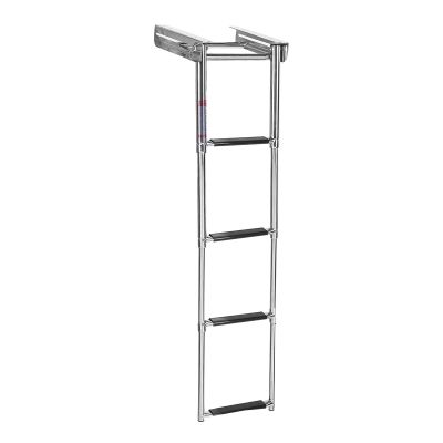 Telescopic Ladder, Boat Marine Under Platform Slide Mount Telescoping Ladder for Pontoon Yacht Dock Fishing Boat, Stainless Steel