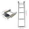 Telescopic Ladder, Boat Marine Under Platform Slide Mount Telescoping Ladder for Pontoon Yacht Dock Fishing Boat, Stainless Steel view 3