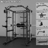 EonfitOmni Eonfit E5 Smith Machine with Vertical Leg Press, Power Cage Squat Rack with LAT-Pull Down Cable Crossover Rotating Arms System Home Gym Equipment All in One (Black, STD) view 3