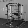 EonfitOmni Eonfit E5 Smith Machine with Vertical Leg Press, Power Cage Squat Rack with LAT-Pull Down Cable Crossover Rotating Arms System Home Gym Equipment All in One (Black, STD) view 4